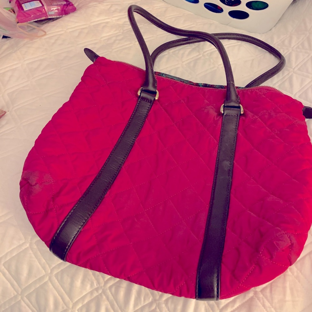 Talbots nylon n leather shoulder bag